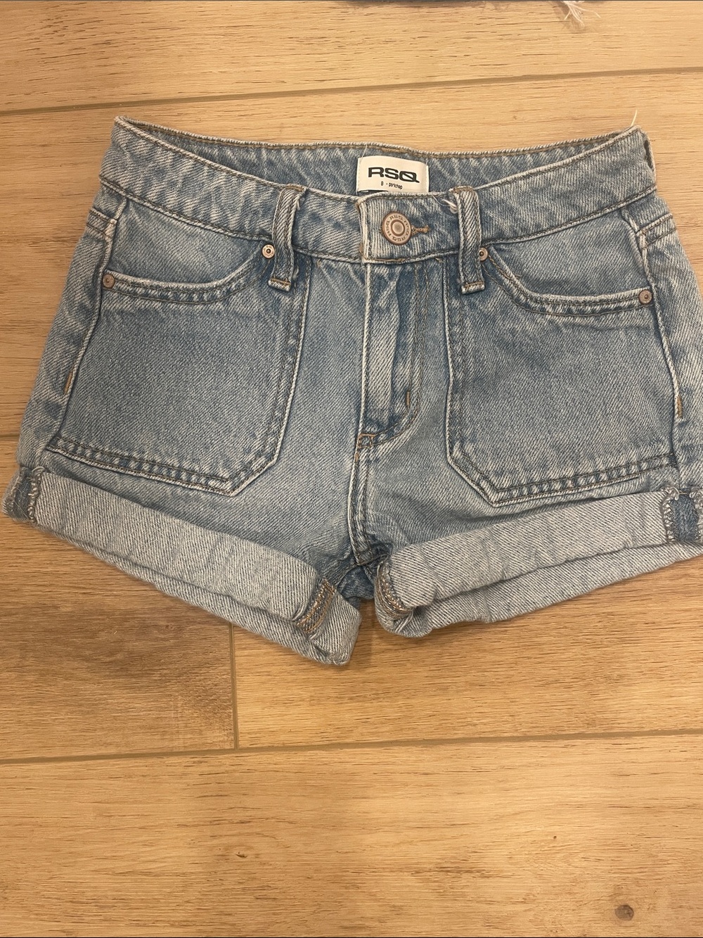 RSQ Light Wash Rolled-Hem Denim Shorts
